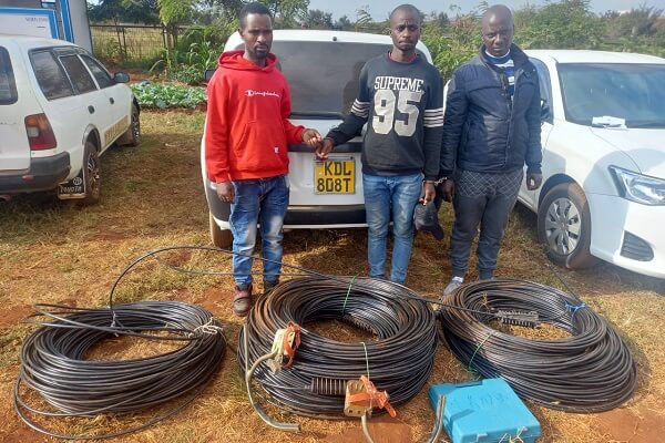 Three arrested and consignment of data cables recovered in Emali