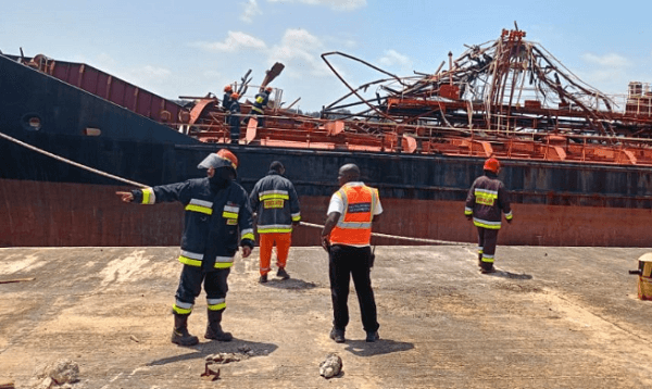 Ship undergoing repair in Mombasa explodes