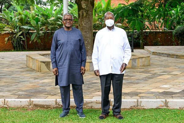 Dangote Aliko Dangote holds talks with Museveni on East African regional refinery